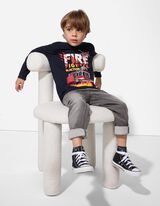 Bluză de corp cu mânecă lungă - Bumbac - Albastru inchis