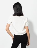 Strickshirt - einfarbig - weiß