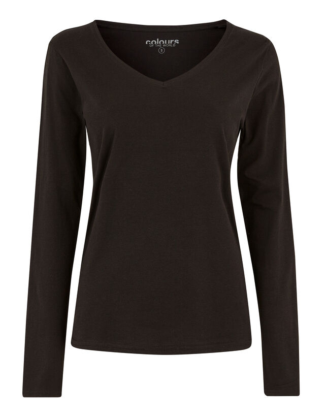 Damen Longsleeve mit V-Ausschnitt 