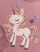 Sweatshirt - Paillettenbesatz - Lila