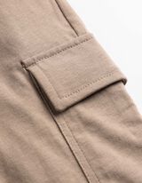 Cargohose - Aufgesetze Taschen - hellbraun