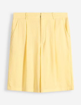 Bermuda  - Leinen-Optik - hellgelb