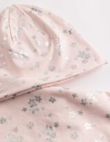 Set aus M&uuml;tze und Schal - Jersey - Lila