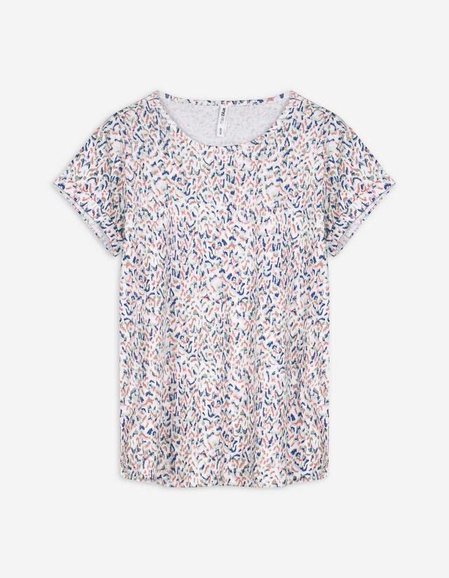T-Shirt - Allover-Muster - weiß