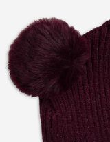 Mütze - Rippstrick - dunkellila
