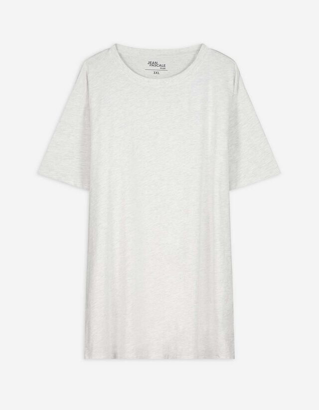 T-Shirt - Rundhals-Ausschnitt - weiß