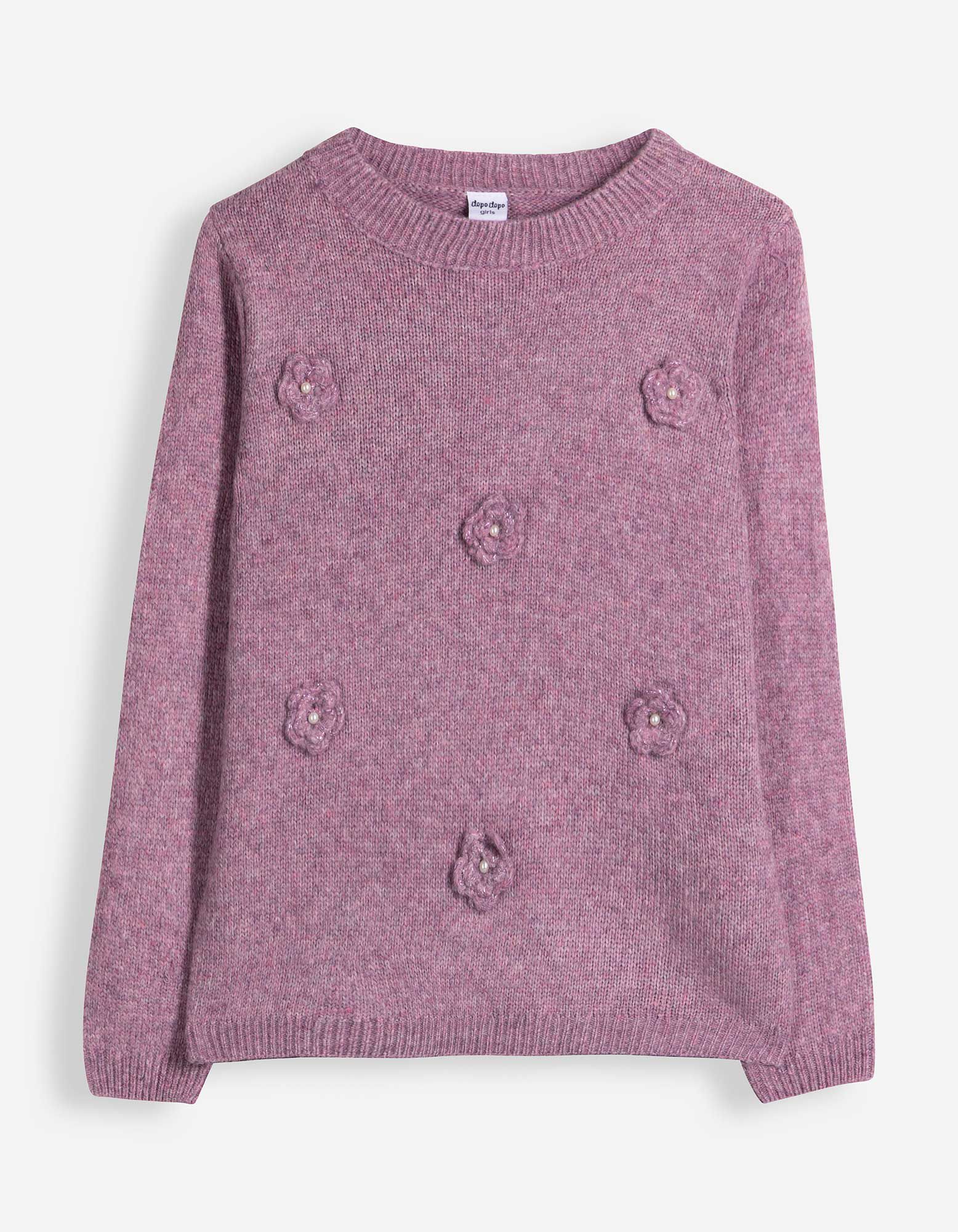 Pullover - 3D-Applikation - Beere