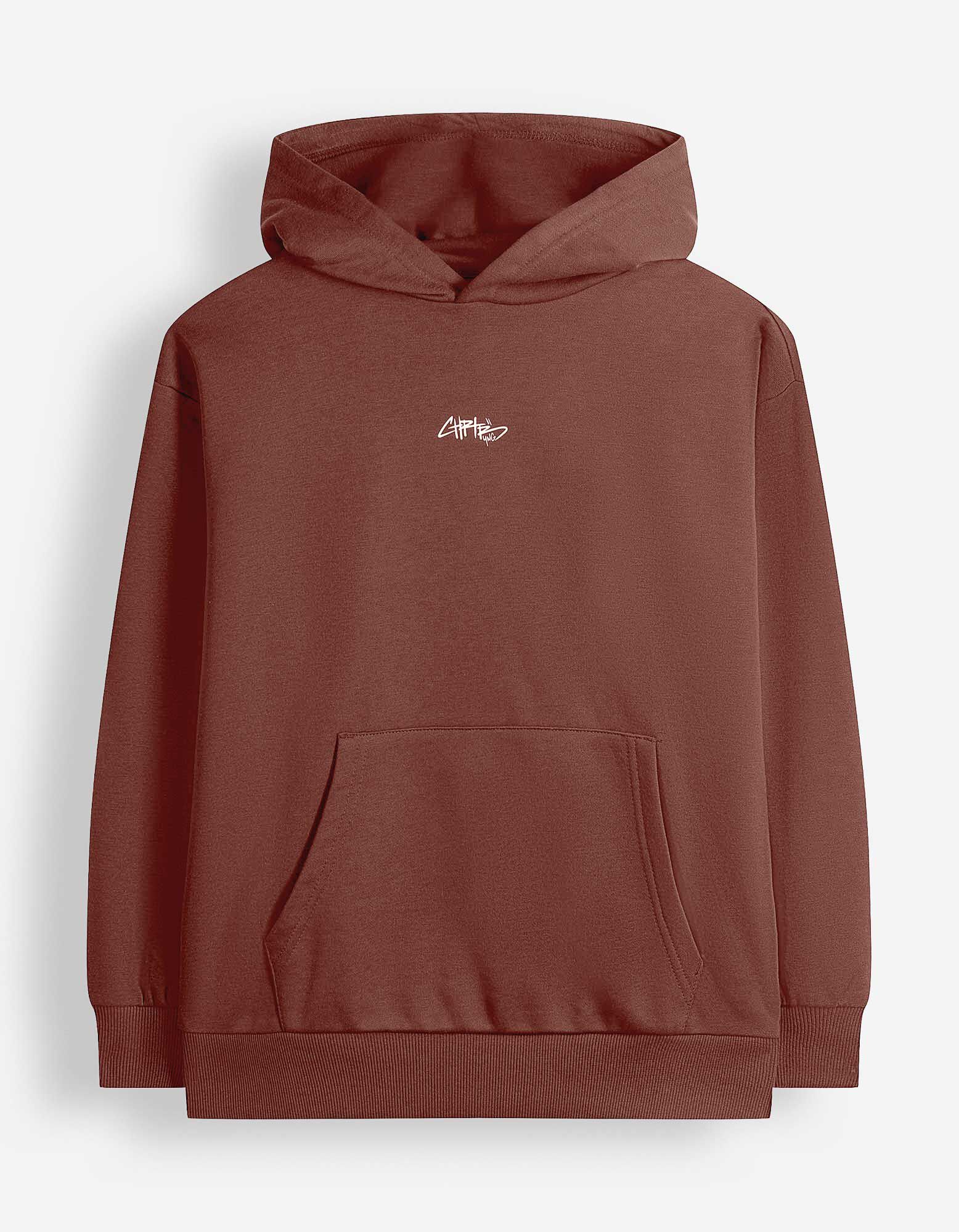 Hoodie - Oversized Fit - Dunkelrot