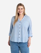 bluzka koszulowa - bawełna - niebieski