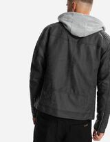 Bikerjacke - Abnehmbare Kapuze - dunkelgrau