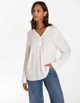 Camicia blusata - Scollo a V - bianco