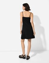 Kleid in A-Linie - Spaghettiträger - schwarz