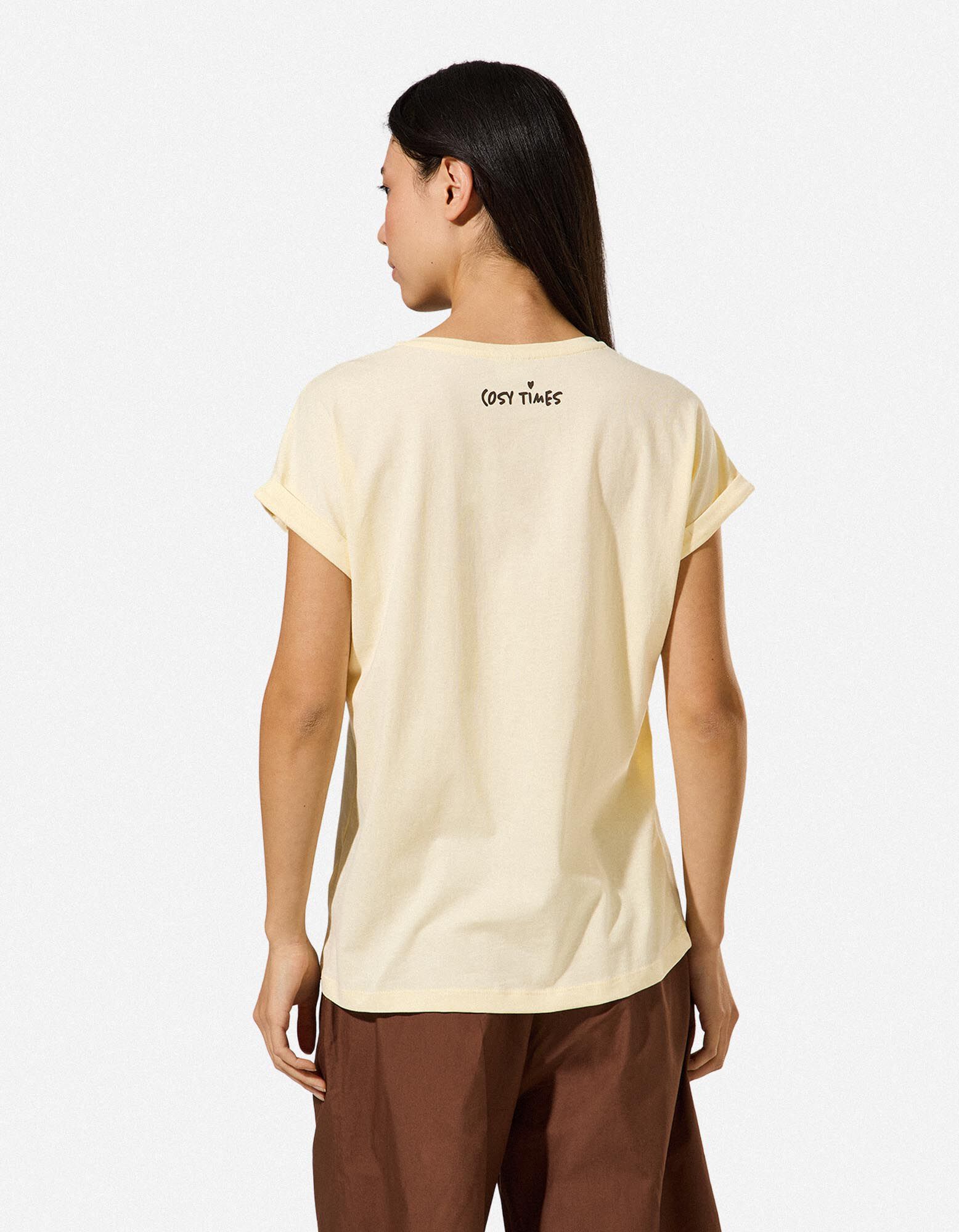 T-Shirt - Stickerei - Gelb