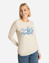 Hossz&uacute; ujj&uacute; felső - Nyomott minta - b&eacute;zs