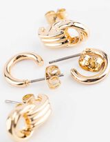 Ohrringe - 2er-Pack - Goldfarben