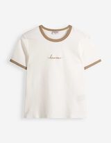 T-Shirt - Stickerei - Wei&szlig;