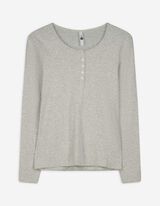 Longsleeve - Knoopsluiting - lichtgrijs