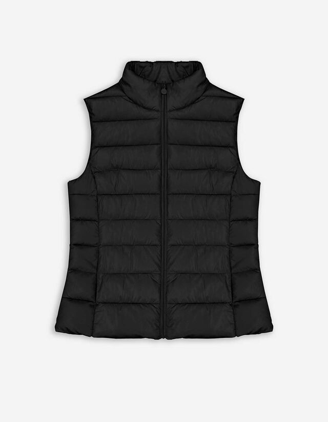 Vestă matlasată - Monocrom - Negru