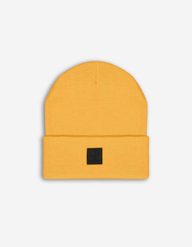 Berretto in maglia - Risvolto - giallo chiaro
