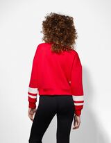 Sweatshirt - Kontrasteins&auml;tze - rot