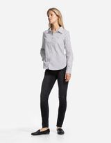 Košeľová blúzka - Zmes bavlny - tmavoseda