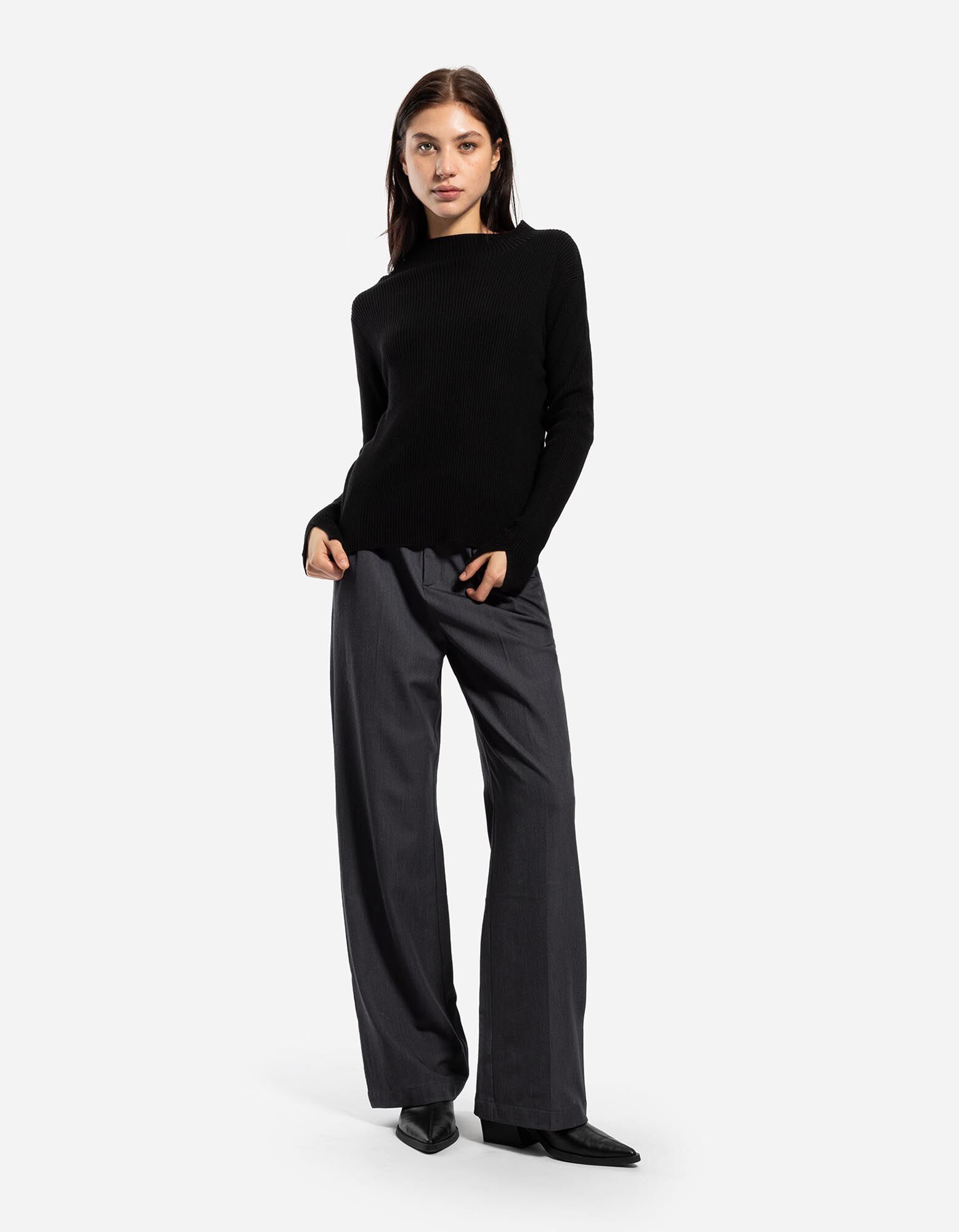 Hose - Weites Bein - dunkelgrau - Takko Fashion