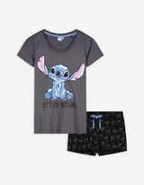 Pyjama Set aus Shirt und Hose - Disney-Print - grau