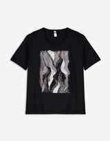 T-Shirt - Frontprint - schwarz