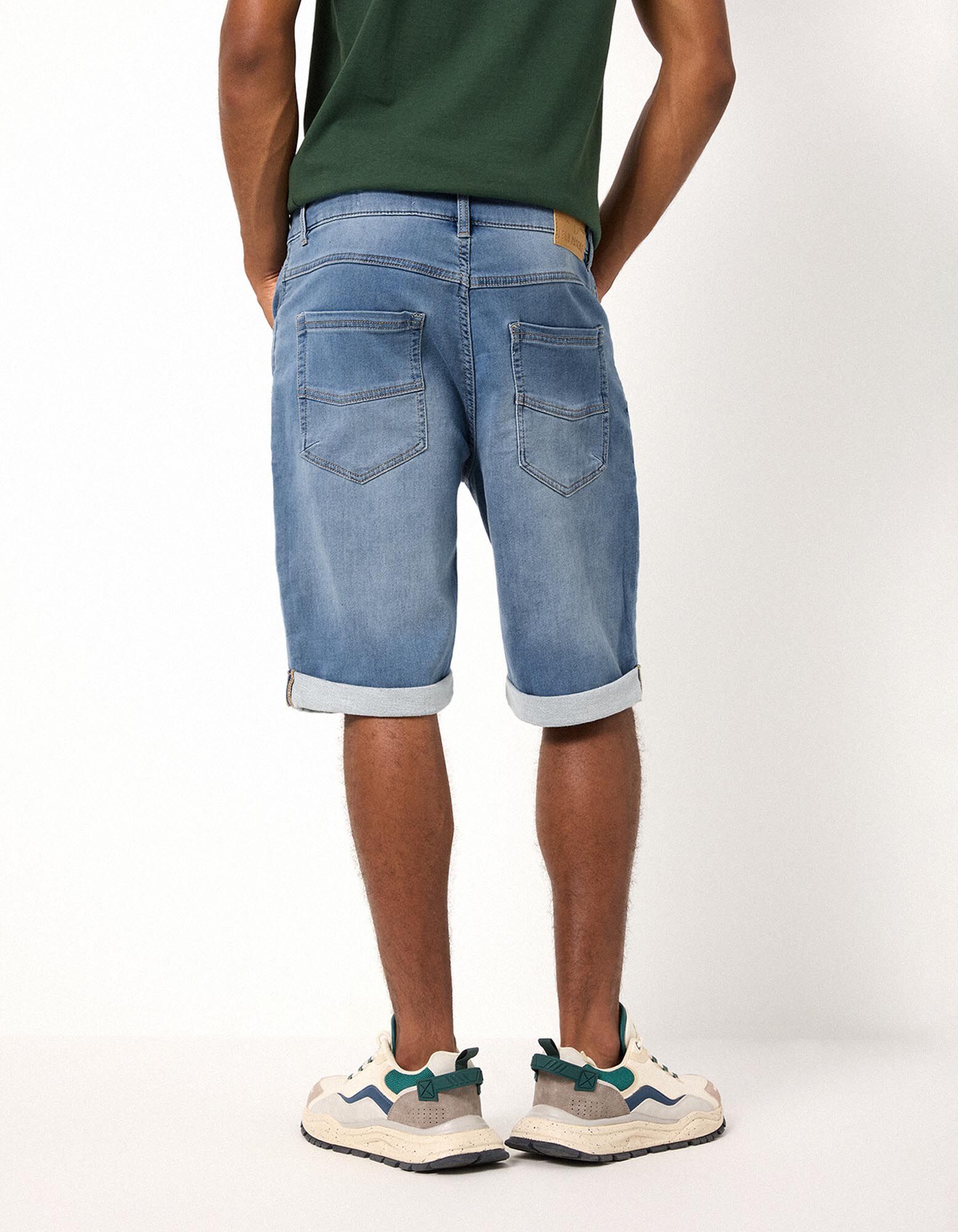 Jeansshorts - Fixierter Beinumschlag - blau