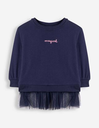 Sweat-shirt - Coton - bleu fonc&eacute;