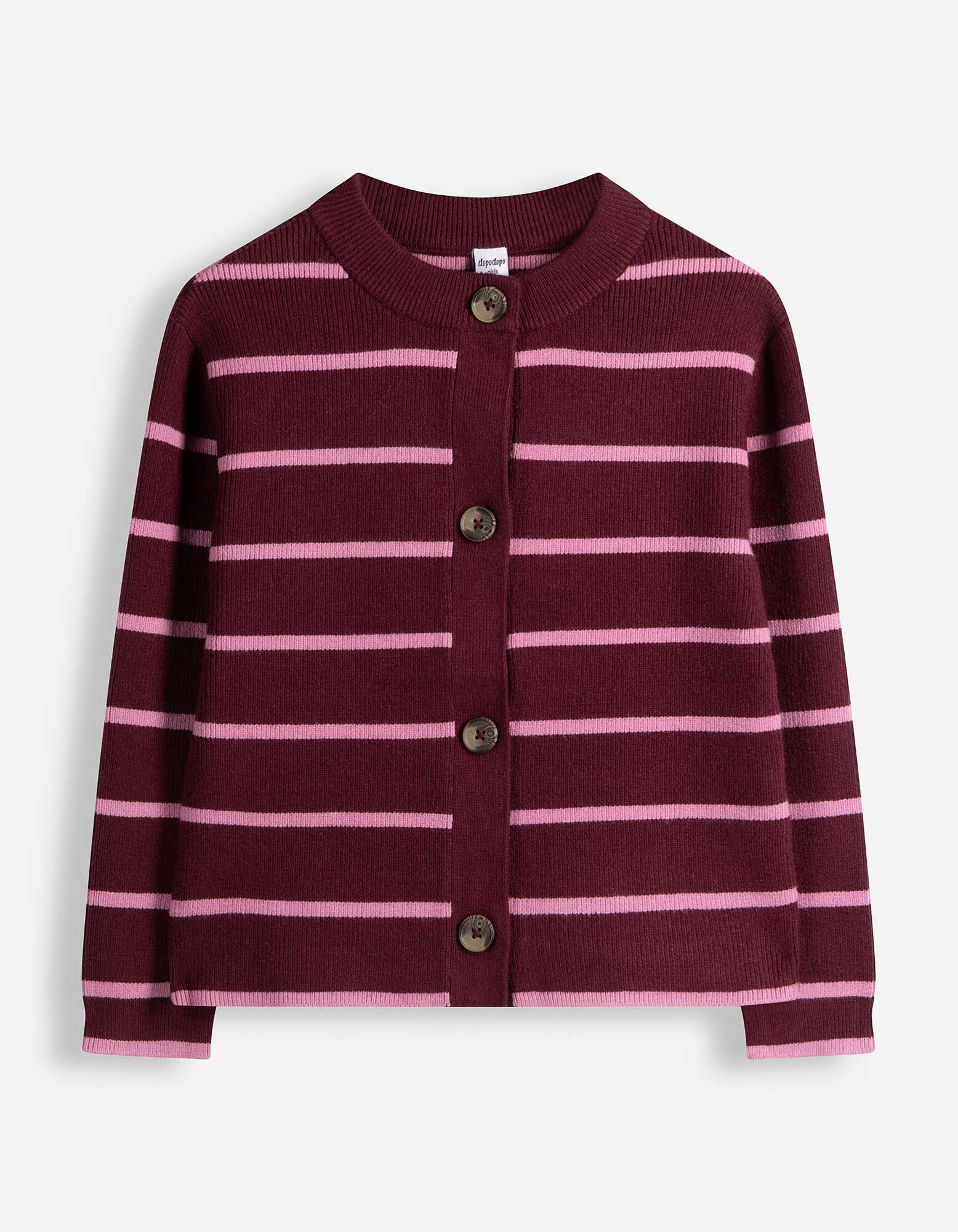 Cardigan - Rippstrick - Dunkelrot
