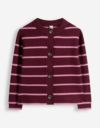 Cardigan - Rippstrick - Dunkelrot