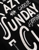 T-shirt - Afdrukken achteraan - zwart