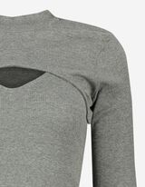 Jurk - Cut-outs - grijs