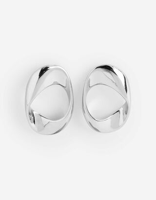 Oorbellen - Metallic details - zilver