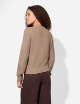 Cardigan - Structură cu nervuri - Bej