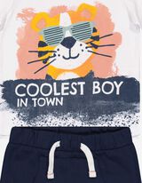 S&uacute;prava trička a nohav&iacute;c - Potlač - biely