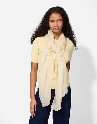 &Eacute;charpe - &agrave; motifs - Jaune clair