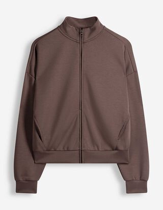 Sweatjacke - Soft-Touch - Dunkelbraun