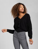 Kardigan - Grubo pletenje - crno