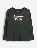 Pyjamaoberteil - Print - Khaki