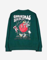 bluza - Tylny nadruk - ciemny zielony