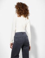 Langarmshirt - Slim Fit - wei&szlig;