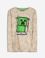 Majica dolg rokav - Minecraft - svetlo siva
