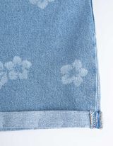 szorty dżinsowe - Laserowy nadruk - jasny niebieski