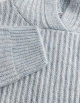 Strickpullover - Kapuze - Hellblau
