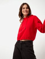 Hoodie - Capuchon met tunnelkoord - rood