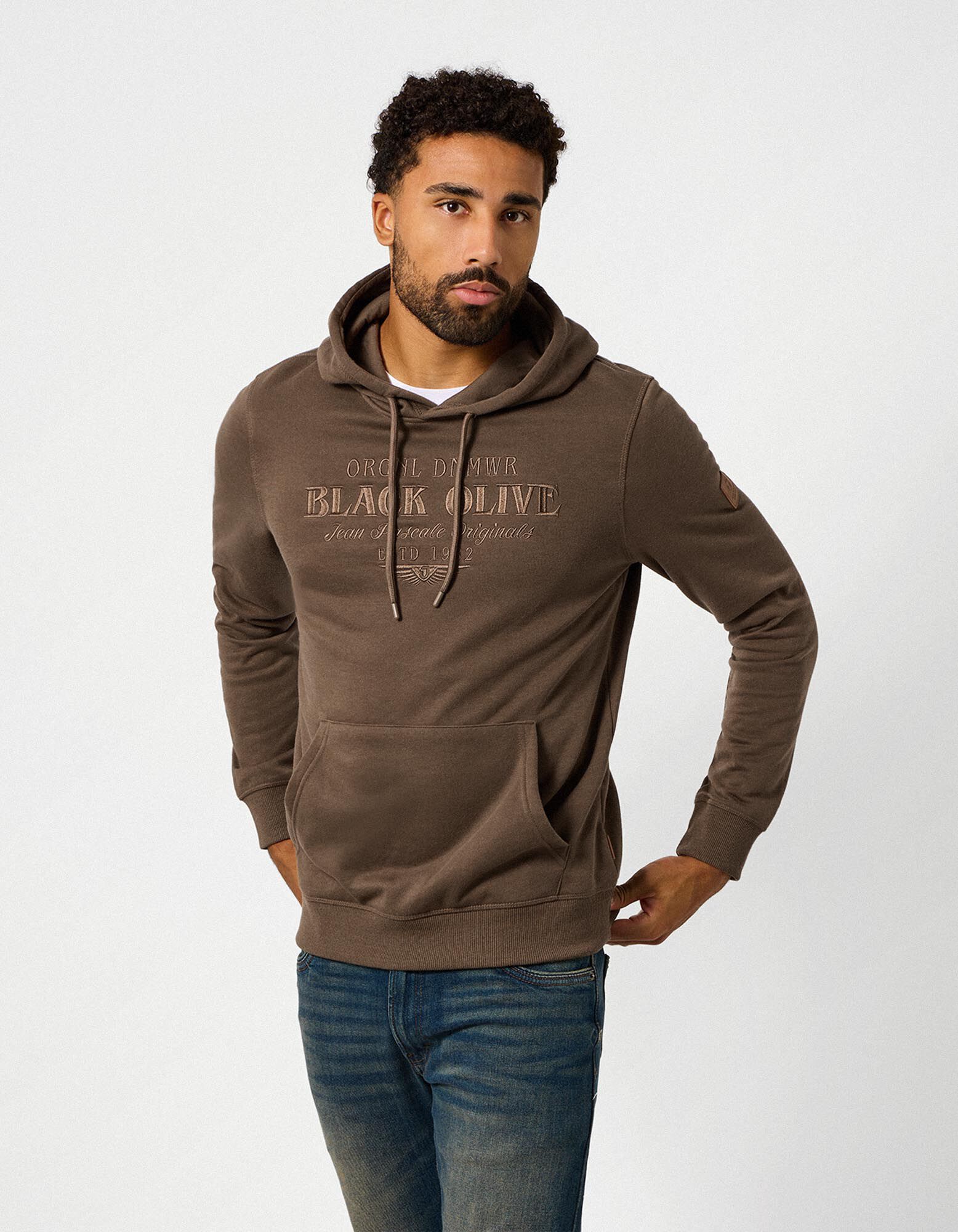 Sweatshirt - Stickerei - Khaki