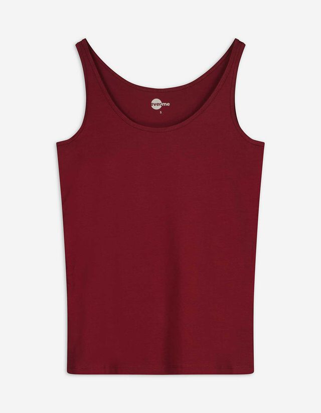 Top - Percentuale di tessuto elasticizzato - rosso scuro