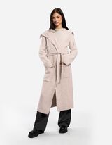 Longcardigan - Bindegürtel - beige